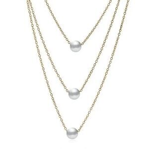 Ladies Triple Pearl Necklace